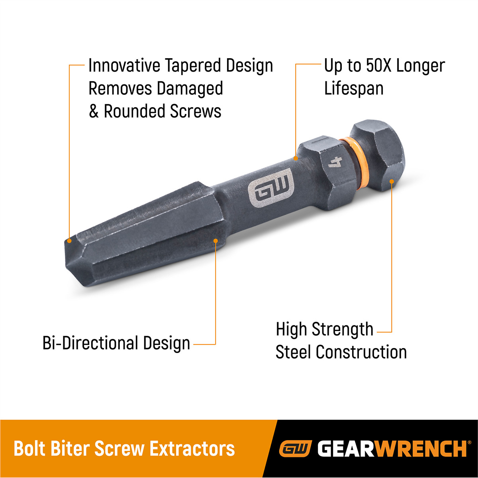GearWrench Bolt Biter Screw Extractor Set — 10-Pc., Model# KDT84786